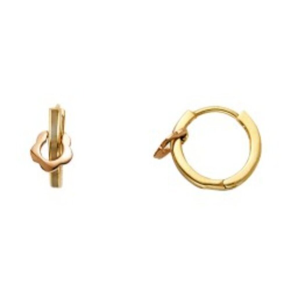 12mm 14KGold 5mm Flower Huggies Earrings